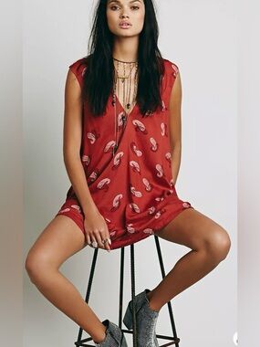 FREE PEOPLE  cool Paisley dress S